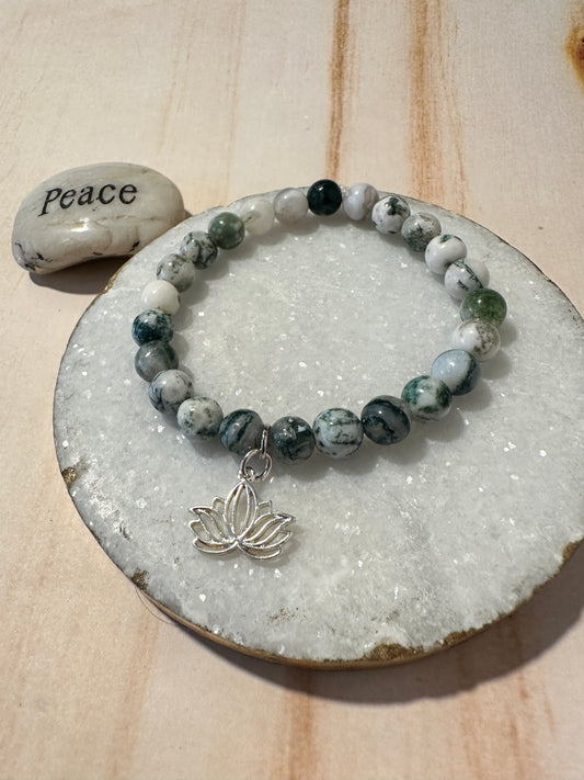 Lotus Tree Agate Bracelet